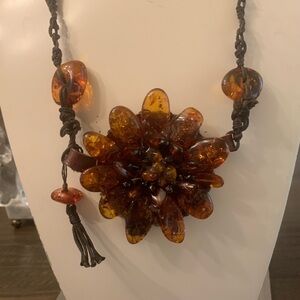 Amber Blossom Statement Necklace